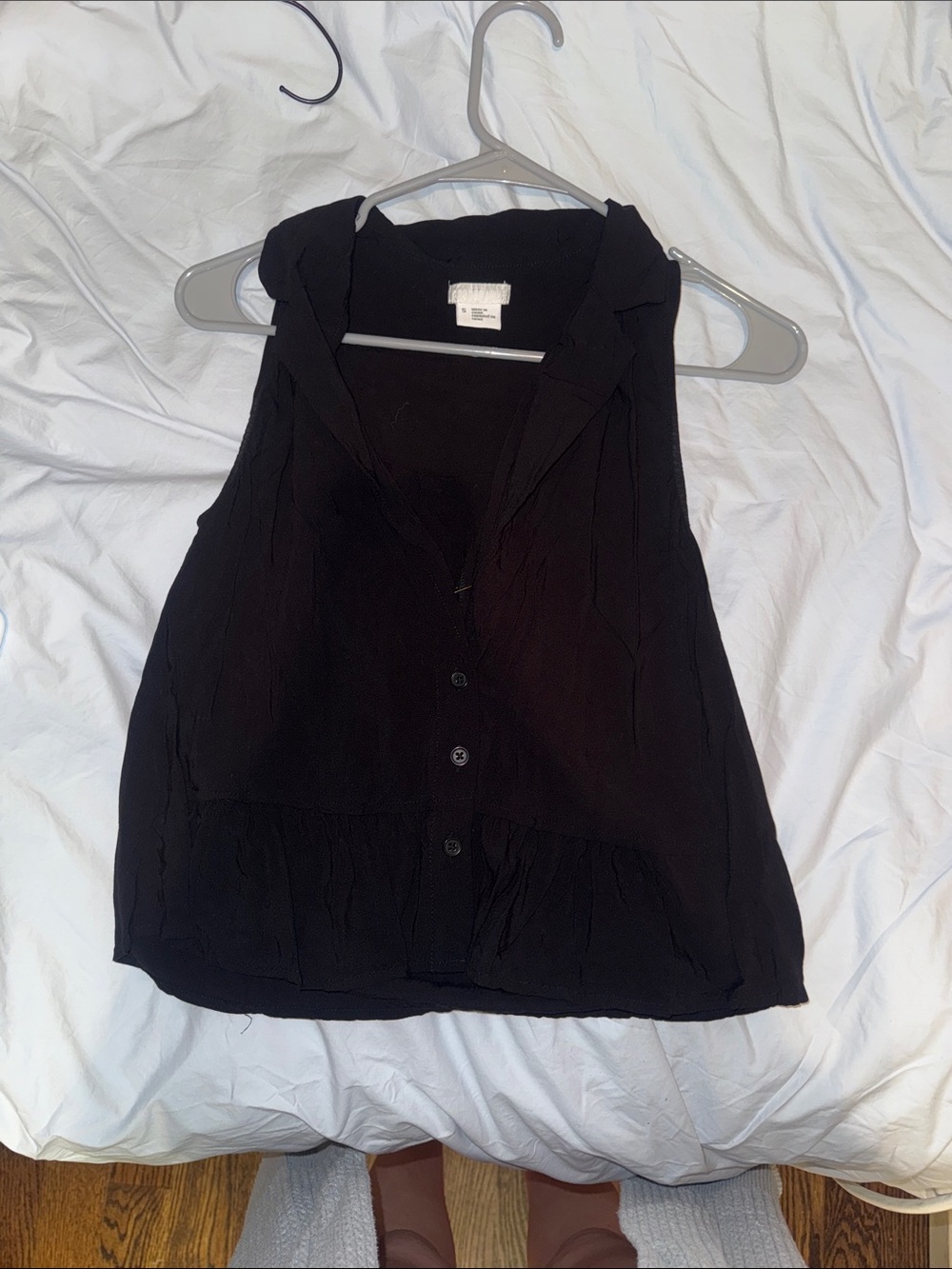 Cooperative Black Sleeveless Button-Front Blouse